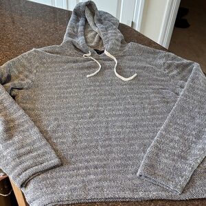 Vince Ladies Blue White Knit Hoodie-M